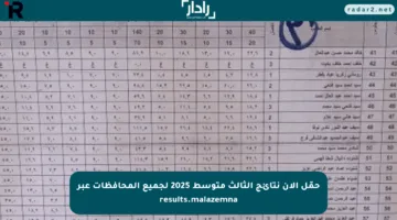 حمّل الآن نتائج الثالث متوسط 2025 لجميع المحافظات عبر results.malazemna